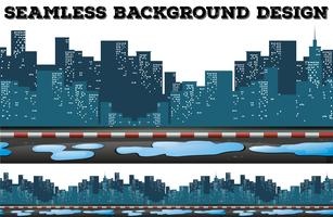 Seamless design with buildings along the sidewalk vector