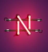 High detailed neon character from a set, vector illustration