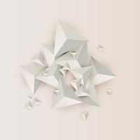 Abstract 3D triangles on light background, vector illustration