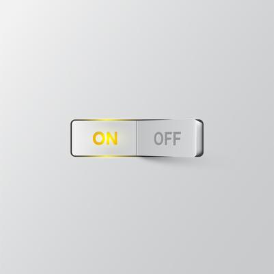 Realistic switch ON, vector illustration