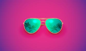 Realistic vector sunglasses on a colorful background, vector illustration