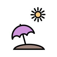 Beach Umbrella Vector Icon