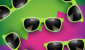 Realistic vector sunglasses on a colorful background, vector illustration