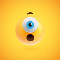 One-eyed high-detailed emoticon, vector illustration