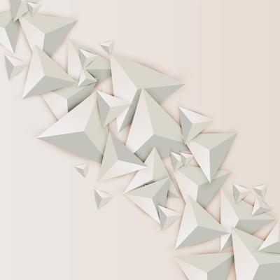 Abstract 3D triangles on light background, vector illustration