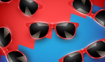 Realistic vector sunglasses on a colorful background, vector illustration