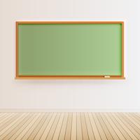 High detailed black chalkboard with wooden floor, vector illustration