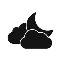 Cloud And Moon Vector Icon