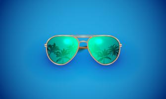 Realistic vector sunglasses on a colorful background, vector illustration