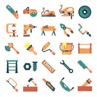 Carpenter icons pack vector