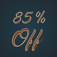 Realistic leather percentage set, vector illustration