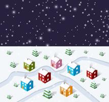 Christmas winter city background vector