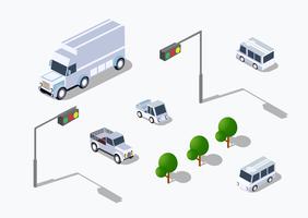 Urban isometric parking vector