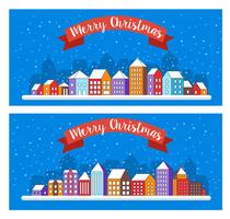 Christmas decor design winter street vector