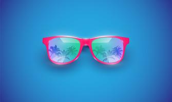 Realistic vector sunglasses on a colorful background, vector illustration