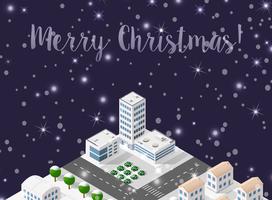 Christmas winter city background vector