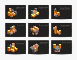 Abstract isometric logo vector