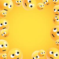 Group of high detailed yellow emoticons, vector illustration