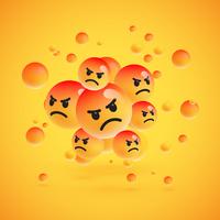 Group of high detailed yellow emoticons, vector illustration