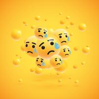 Group of high detailed yellow emoticons, vector illustration