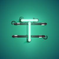 High detailed neon character from a set, vector illustration