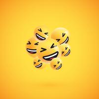 Group of high detailed yellow emoticons, vector illustration