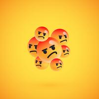 Group of high detailed yellow emoticons, vector illustration