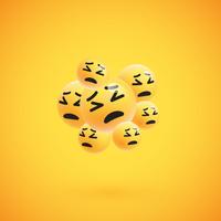 Group of high detailed yellow emoticons, vector illustration