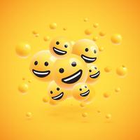 Group of high detailed yellow emoticons, vector illustration