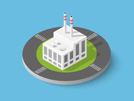 Isometric city urban factory icon vector