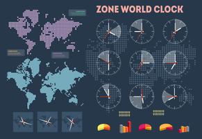 World time infographics vector