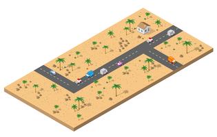 Isometric view of a farm vector