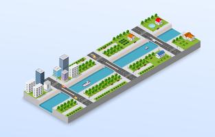 Isometric illustration of a city vector