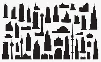Set of silhouettes of high vector