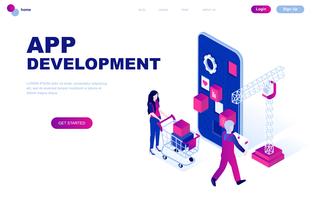 Modern flat design isometric concept of App Development vector