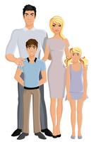 Happy family full length vector