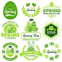 Spring Retro Vintage Vector Label