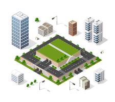 Set of isometric objects vector