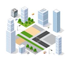 Set of isometric objects vector