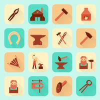 Blacksmith icons set vector