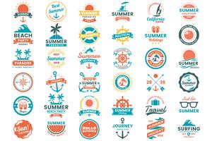 Verano Retro Vector Logo para banner