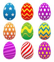 Colorful Painted Easter Eggs vector