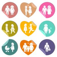 Family stickers set vector