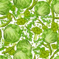Green vegetables seamless pattern