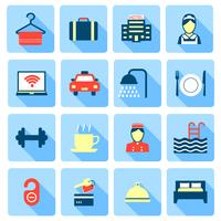 Set of hotel icons vector