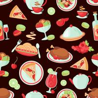 Restaurant seamless pattern vector