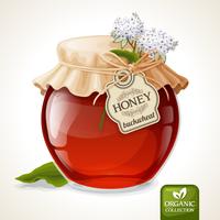 Buckwheat honey jar vector
