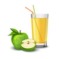 Vaso de jugo de manzana vector