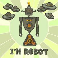 Hipster robot design vector