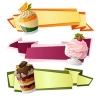 Sweets paper banners vector